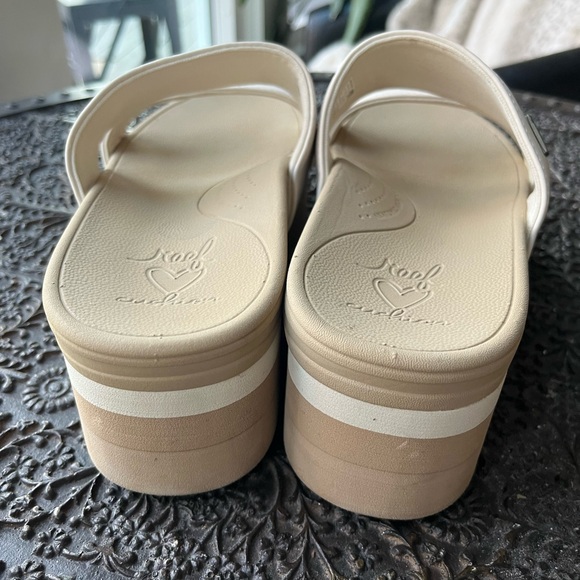 REEF HORIZON BANDED PLATFORM SANDALS IN CREAM 7 - Picture 9 of 10